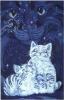 Схема вышивания крестом - Ночь и кошки